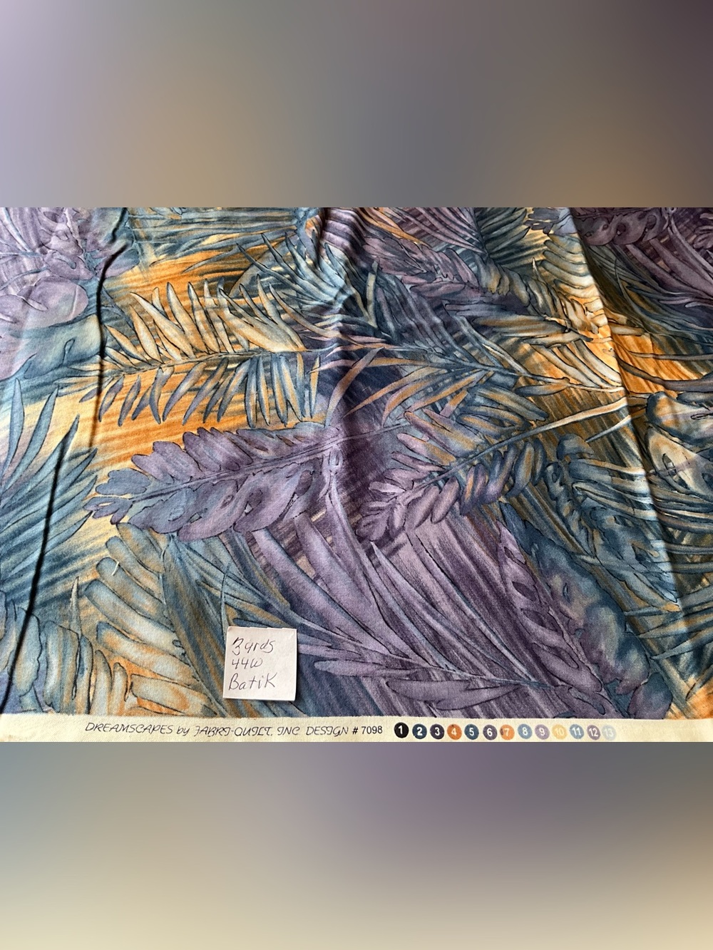 Quilting Sewing Craft Dreamscapes Fabric Outlet Batik Style Tropical Purple 3yds